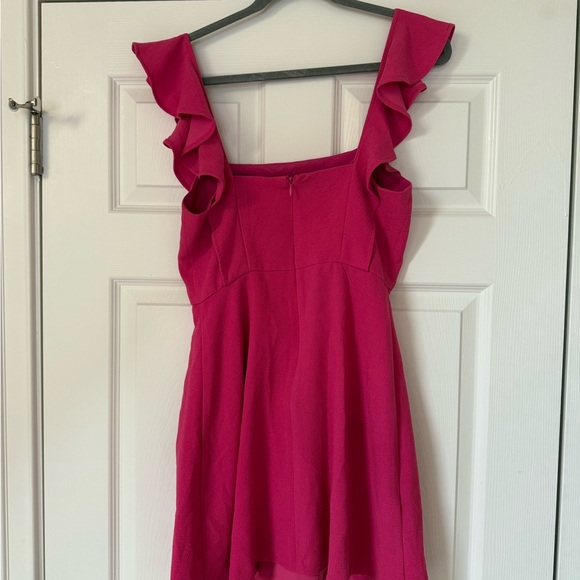 Pink Ruffle Sleeve Dress - Picture 2 of 3